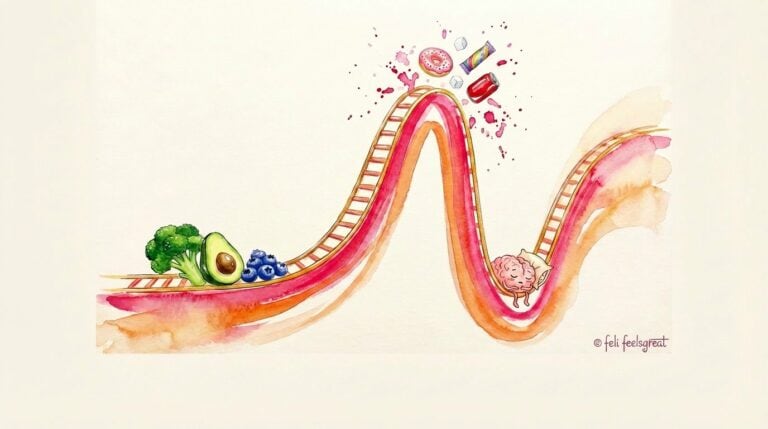 Blutzucker Achterbahn Crash ungesunde Lebensmittel verursachen Blutzuckerspikes