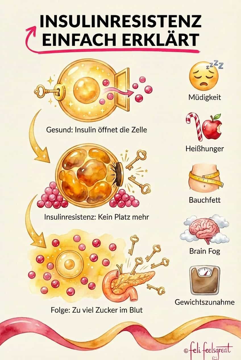 Insulinresistenz einfach erklärt Infografik Schaubild