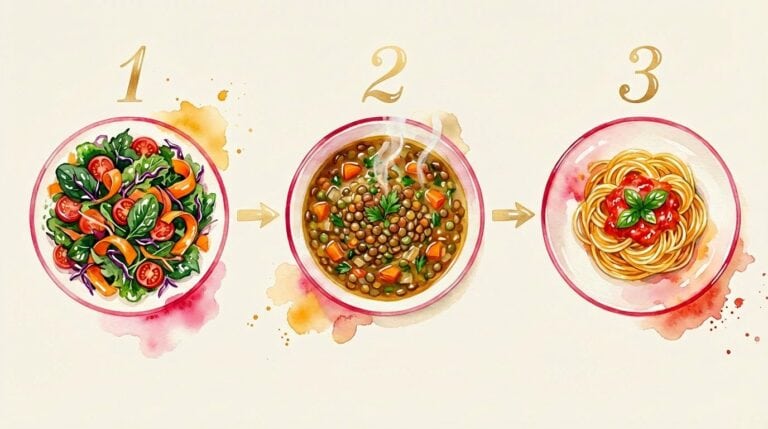 Reihenfolge beim Essen: Zuerst Salat dann Protein zuletzt Kohlenhydrate