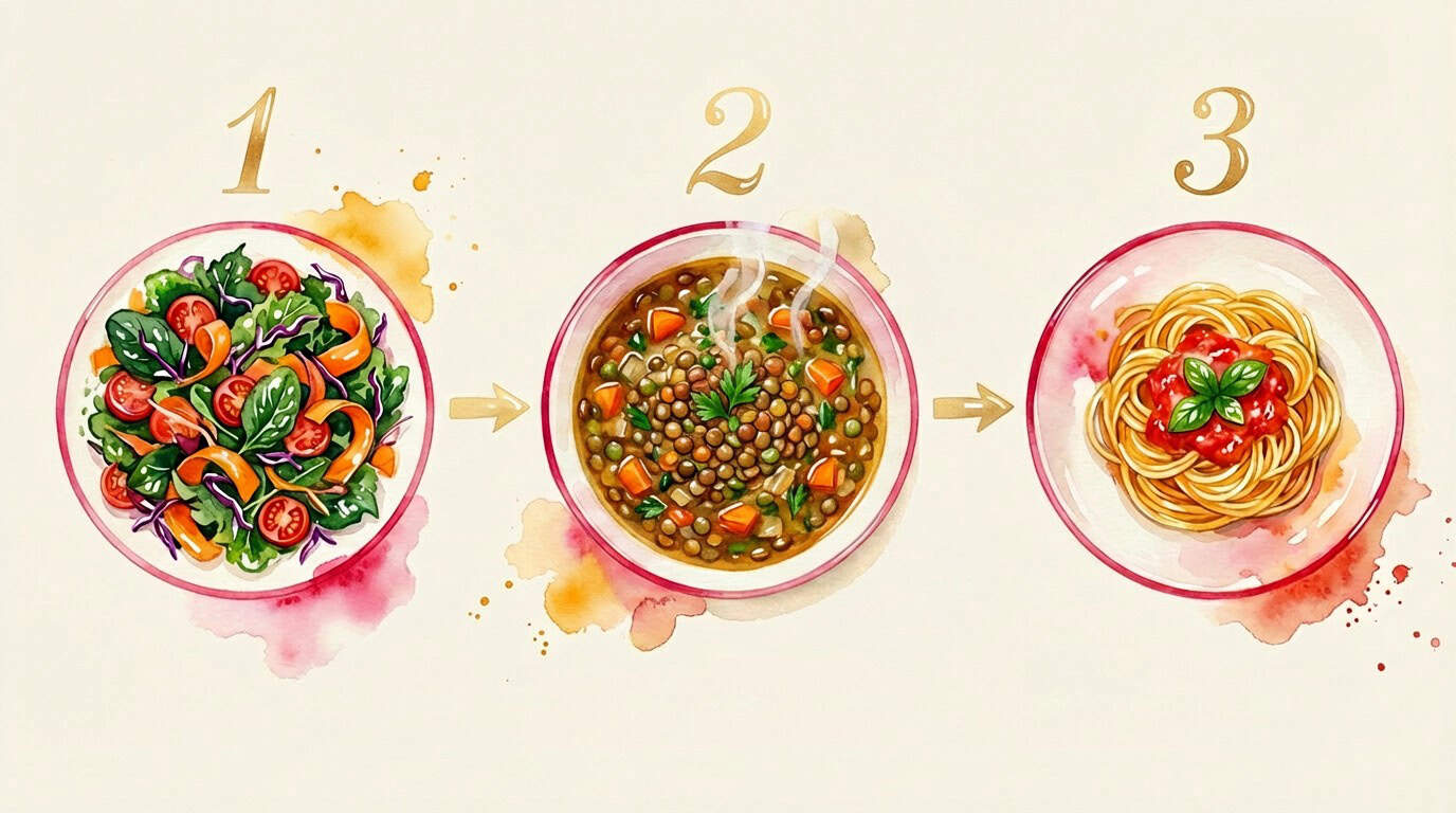 Reihenfolge beim Essen: Zuerst Salat dann Protein zuletzt Kohlenhydrate