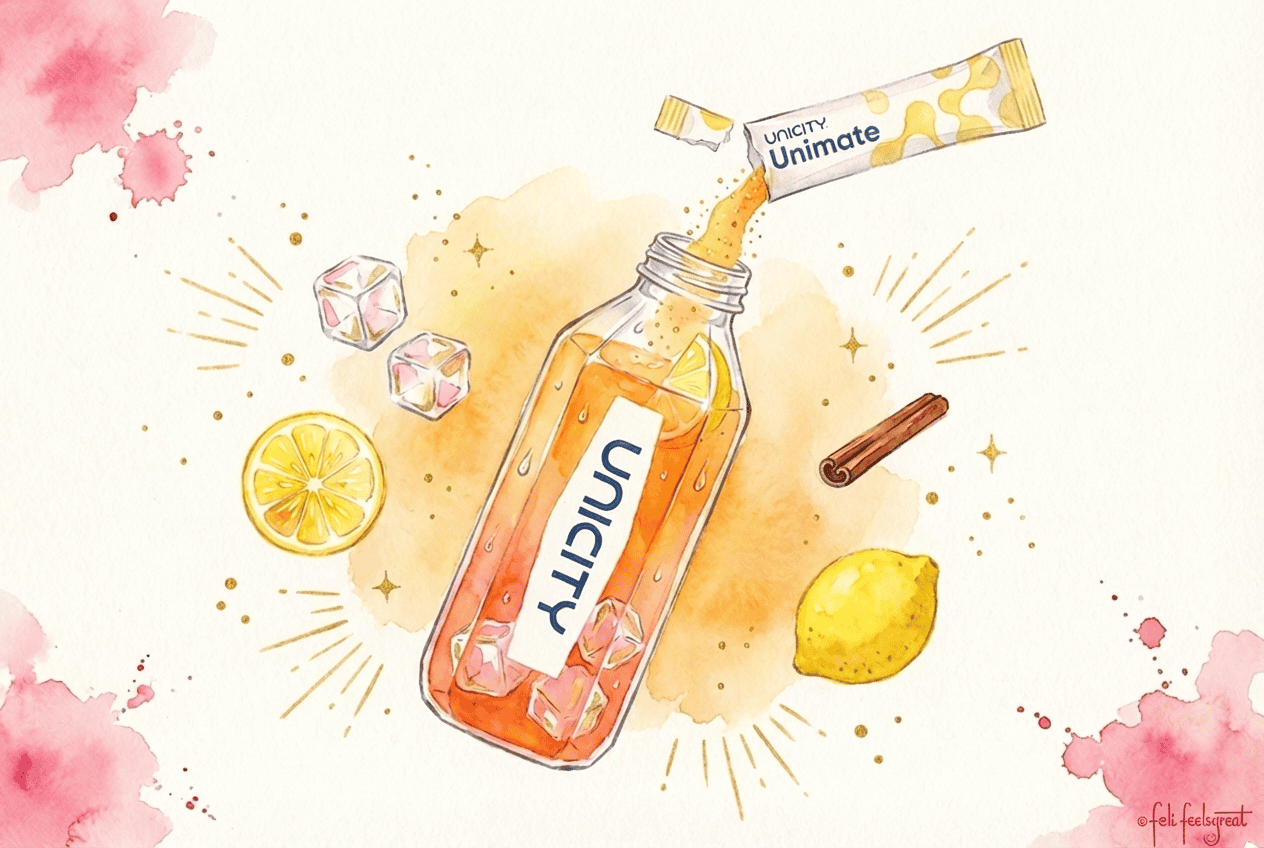 Unimate Morgenroutine mit Stick Eiswürfeln und Zitrone